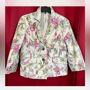 Vintage Nine & Co Y2K size M floral Cottagecore skinny blazer jacket fairycore